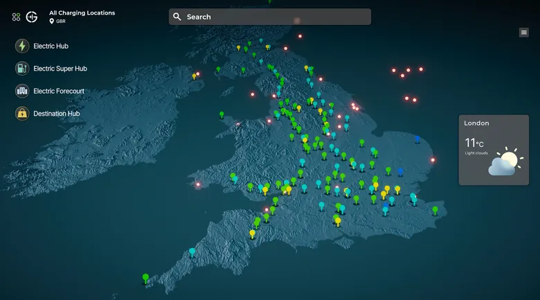 Gridserve digital twin — real-time EV charging and solar infrastructure — view 1 of 6